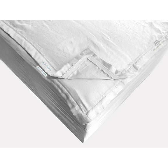 Cotton Zipper Fitted Sheet Twin Size(39X75) - Includes 2 Zip On Sheets +1 Bottom Fitted Base - Fit's 12” In Deep Pocket - Zip On Sheets Easy to Change - 600 TC Cotton Fitted Sheet - White Color