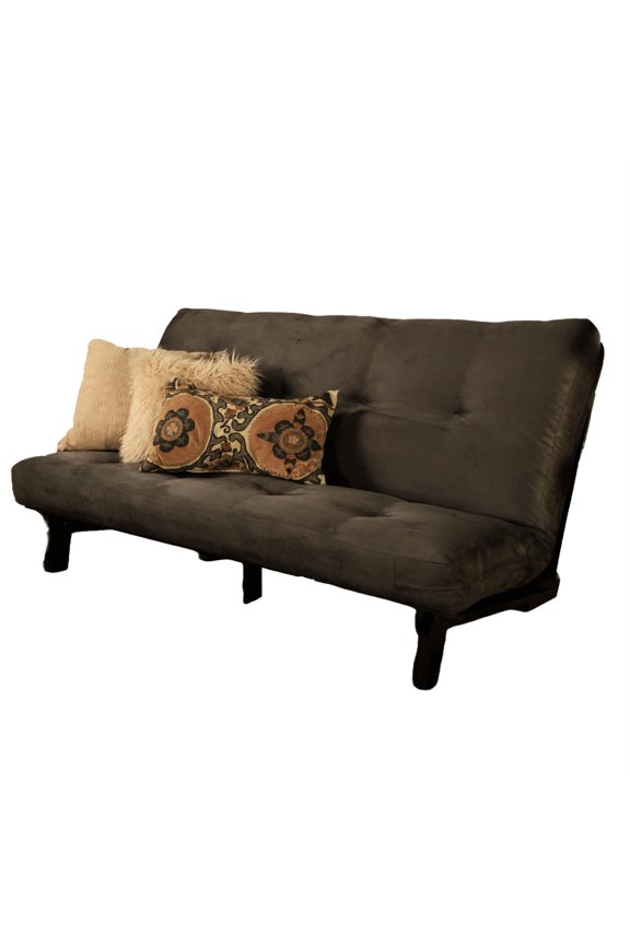 Cotton and Foam Full-size Futon 7" Mattress in Suede Gray-Frame Not Included