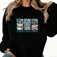 thumbnail image 1 of Cotton and Trendy Tee T-Shirt Feeling Frosty Snowman Tree Print Top Round-neck long-sleeved Black S-3XL, 1 of 6