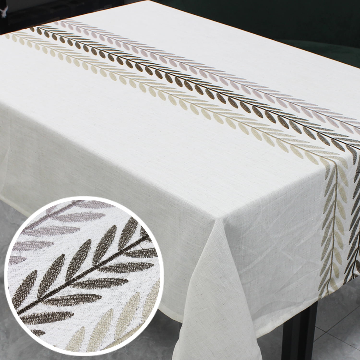 Tablecloth Linen-like Waterproof Rectangular for Household Dining Table