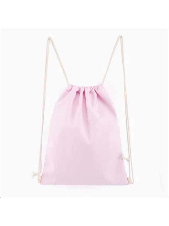 Cotton drawstring backpack bag, 34 × 39cm lightweight drawstring bag, multi-purpose storage bag