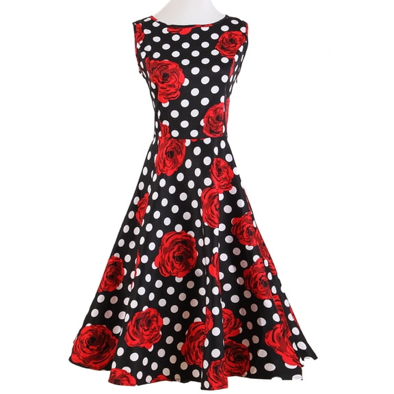 Cotton dress 50s vintage dress floral dots