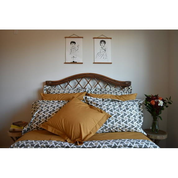 Cotton duvet cover set- Beautiful IKAT designer 4 pc set vibrant colors Le Parutti sustainable organic inks Queen duvet cover King Full Twin