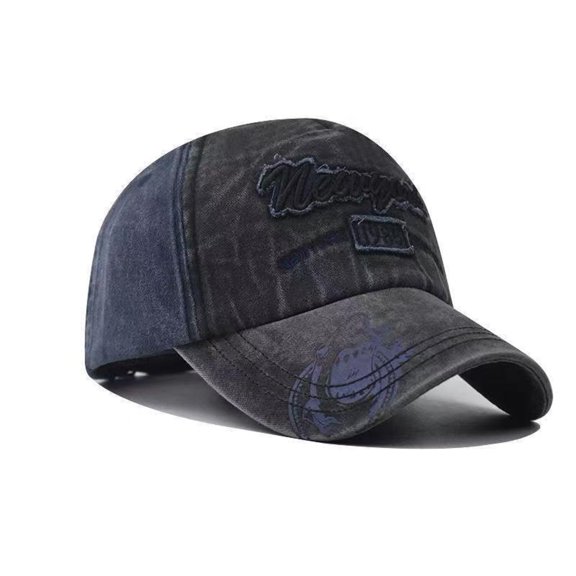 JIANSHEN Embroidered Printed Elastic Band Cotton Polyester Casual Baseball Cap, Black