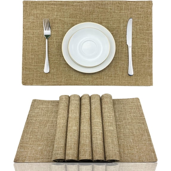 Cotton fabric table mat set of 6, heat-resistant restaurant table mats ...