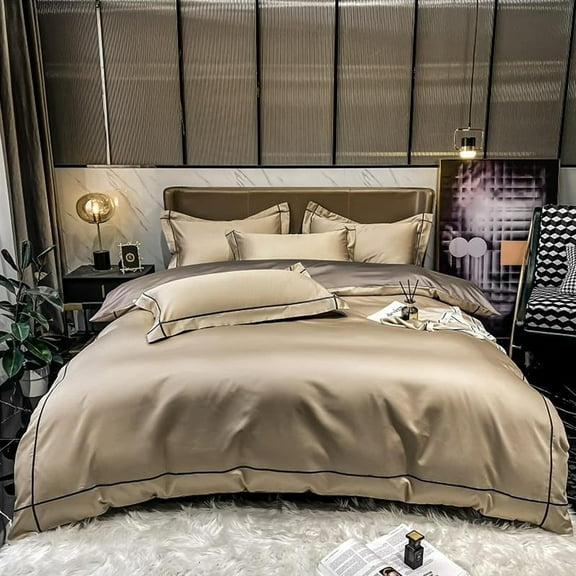 180 Cotton Light Luxury Four Piece Set (Beige Camel 1.2m Bed)