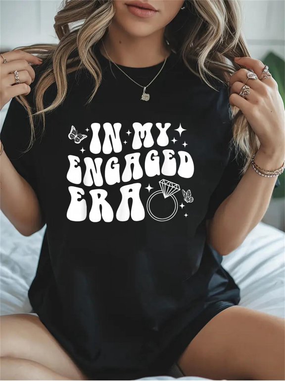 Cotton in My Engaged Era Casual Graphic Daily T-Shirt