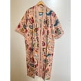 thumbnail image 1 of Cotton kimono Robe Dressing Gown, Block Print Bridesmaid Robe, Summer Nightwear, one Size Robe , Handmade Cotton Robe, Crown Print Robe, 1 of 5