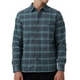 thumbnail image 1 of Cotton on Men's Brooklyn Long Sleeve Button Down Shirt Green Oxford Check Medium, 1 of 3