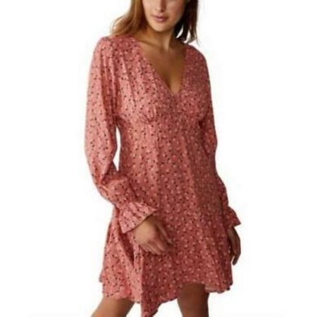 Cotton on Woven Pepa Long Sleeve Mini Dress, Choose Sz/Color: M/Red