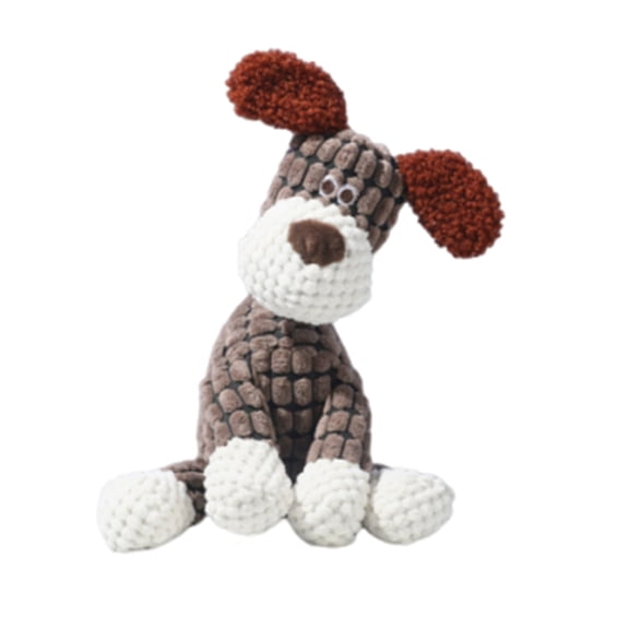 Cotton rope dog, interactive squeaky dog toy with pull rope, large dog tug-of-war toy, plush puppy chew toy, suitable for small, medium and large dogs(Brown)