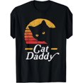 thumbnail image 1 of Cotton short sleeve T-shirt cat dad vintage 80s style cat vintage stress T-shirt, 1 of 5