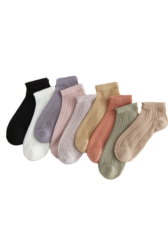 Cotton socks with lace , , Breathable Cutout Socks , Women's Socks with Mesh , Size One Size , 9 Pairs