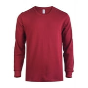 Cottonbell Mens Classic Waffle Knit Heavyweight Cotton Long Sleeve Thick Thermal T-Shirt Top
