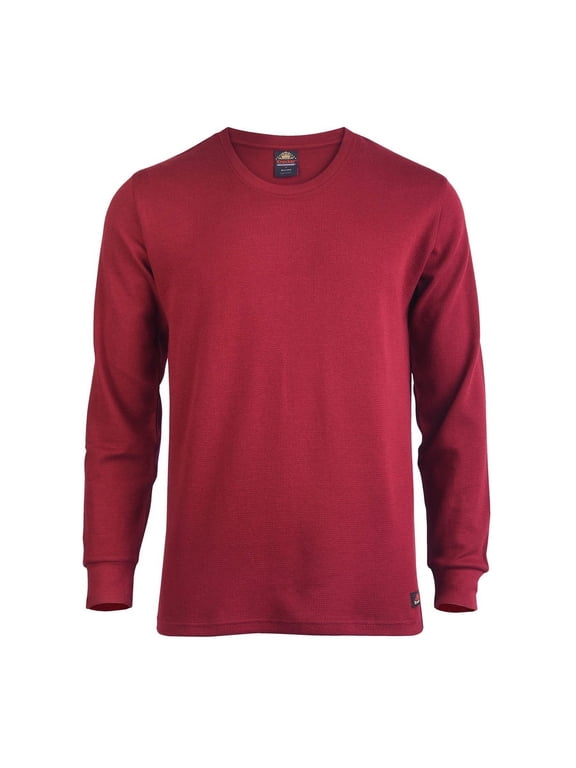 Men's Classic Waffle Knit Mid-Weight Cotton Long Sleeve Light Thermal T-Shirt Top