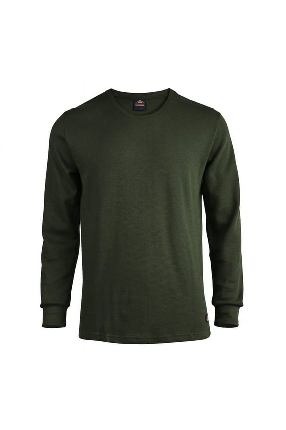 Men's Classic Waffle Knit Mid-Weight Cotton Long Sleeve Light Thermal T-Shirt Top