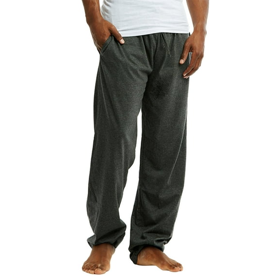 Cottonbell Men's Knitted Sweat Pajama Cozy Pants with Drawstring (Charcoal, S)