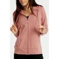 thumbnail image 1 of Cottonbell Women's Lightweight Cotton Blend Long Sleeve Zip Up Thin Hoodie Jacket, 1 of 4