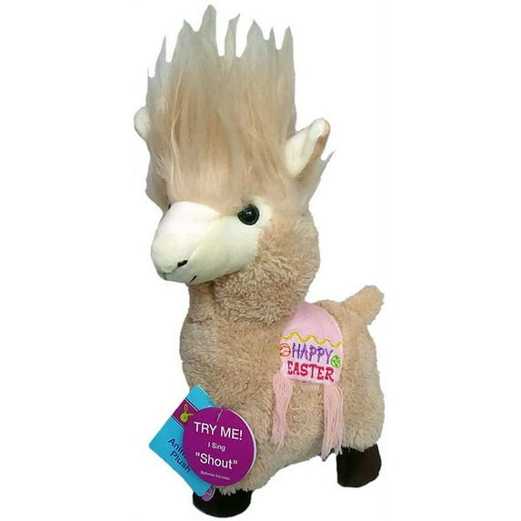 Cottondale Animated Easter Plush Llama Stuffed Animal Alpaca Musical Sings Shout 11"