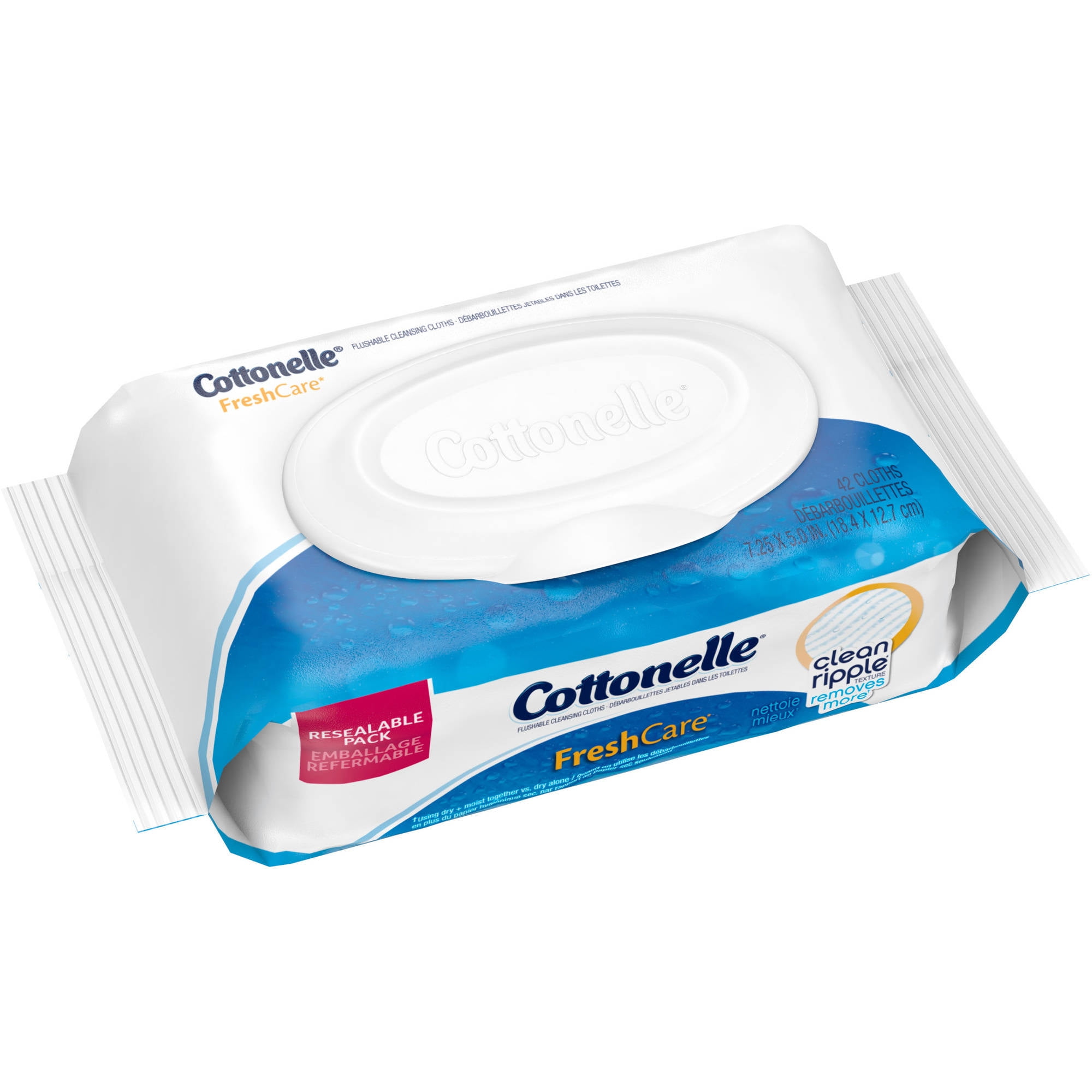 Cottonelle Flushable Wet Wipes, Biodegradable, 1 Flip-Top Pack, 42 ...