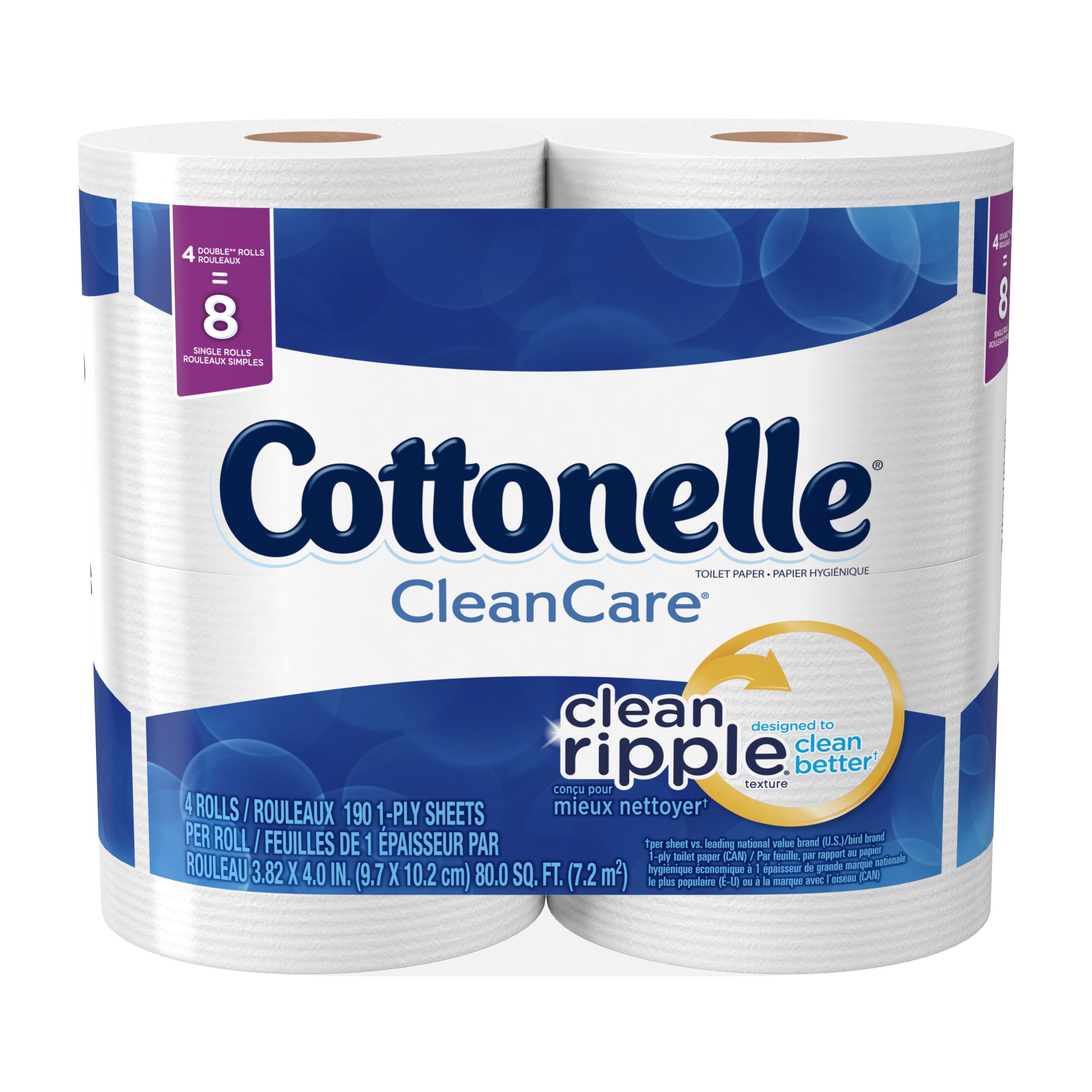 Cottonelle Clean Care Toilet Paper, 4 Double Rolls - image 1 of 8