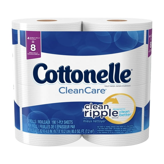 Cottonelle Clean Care Toilet Paper, 4 Double Rolls