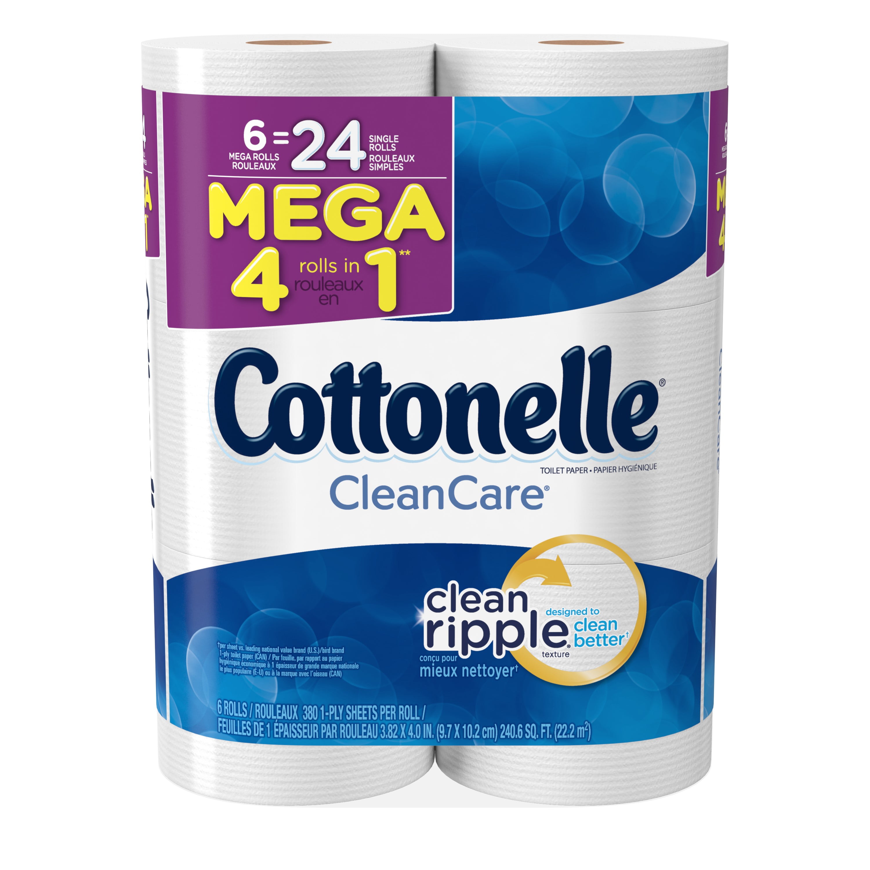 Cottonelle Clean Care Toilet Paper, 6 Mega Rolls