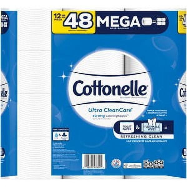 Cottonelle CleanCare Extra Clean Bath Tissue Paper for Sensitive Skin ...