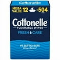 thumbnail image 1 of Cottonelle FRESHCARE Flushable Wipes, Fragrance-Free, 12 count., 504 wipes . pack of 2, 1 of 1