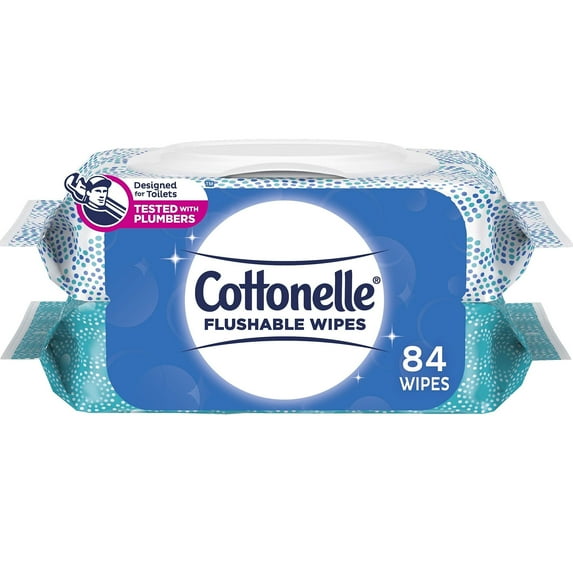 Cottonelle Flushable Wet Wipes for Adults Flip Top - Gentle, Bathroom Use - 2 Packs, 42 Count