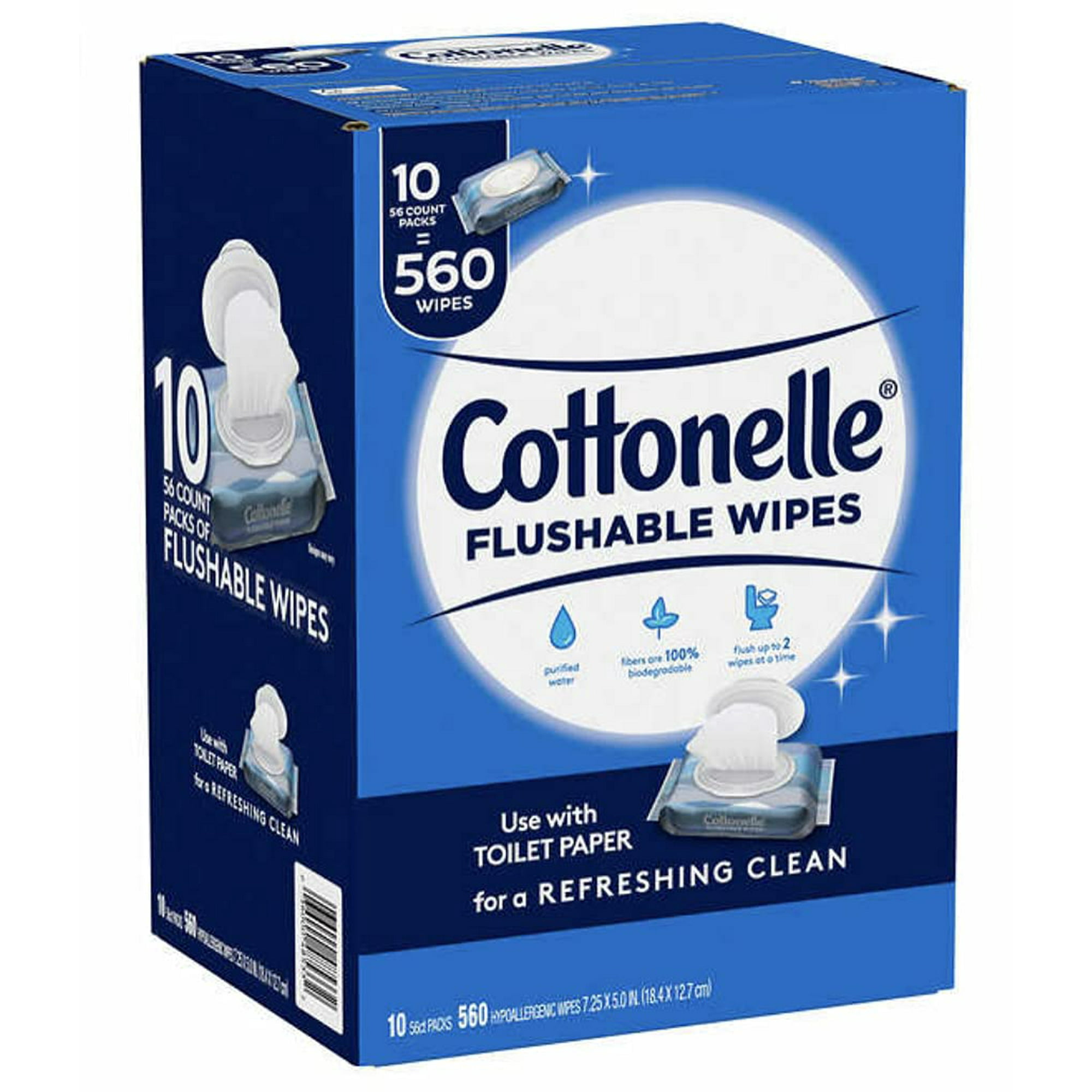 Cottonelle Fresh Care Flushable Cleansing Cloth, 560 Count