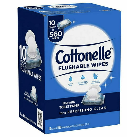 Cottonelle Fresh Care Flushable Cleansing Cloth, 560 Count