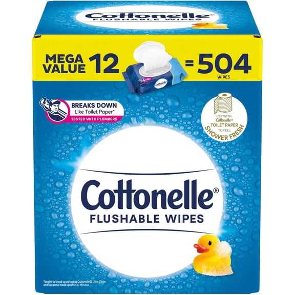 Cottonelle Flushable Wipes, #1 Flushable Wipe Brand, Alcohol-Free, Paraben-Free, Dye-Free, No Harsh Chemicals (504 ct.)