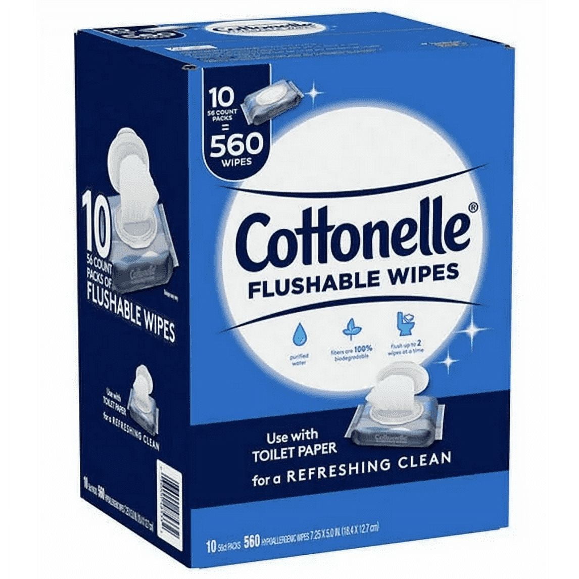 Cottonelle Fresh Care Flushable Cleansing Cloth, 560 Count