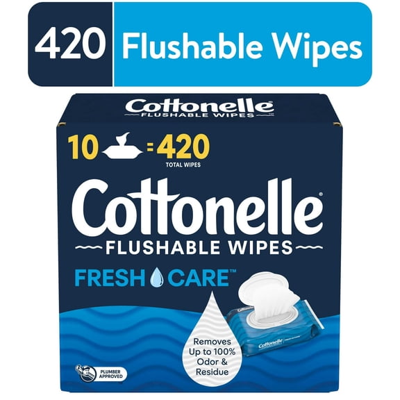 Cottonelle Fresh Care Flushable Wet Wipes, 10 Flip-Top Packs