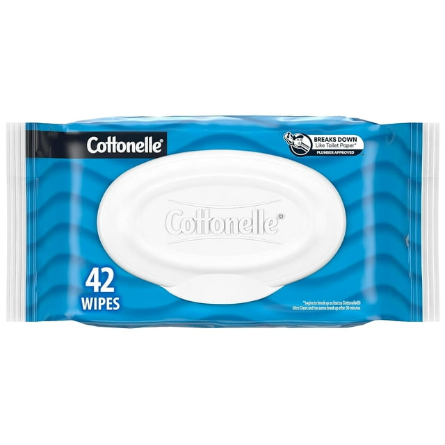 Cottonelle Fresh Care Flushable Wet Wipes, Adult Wet Wipes, FlipTop