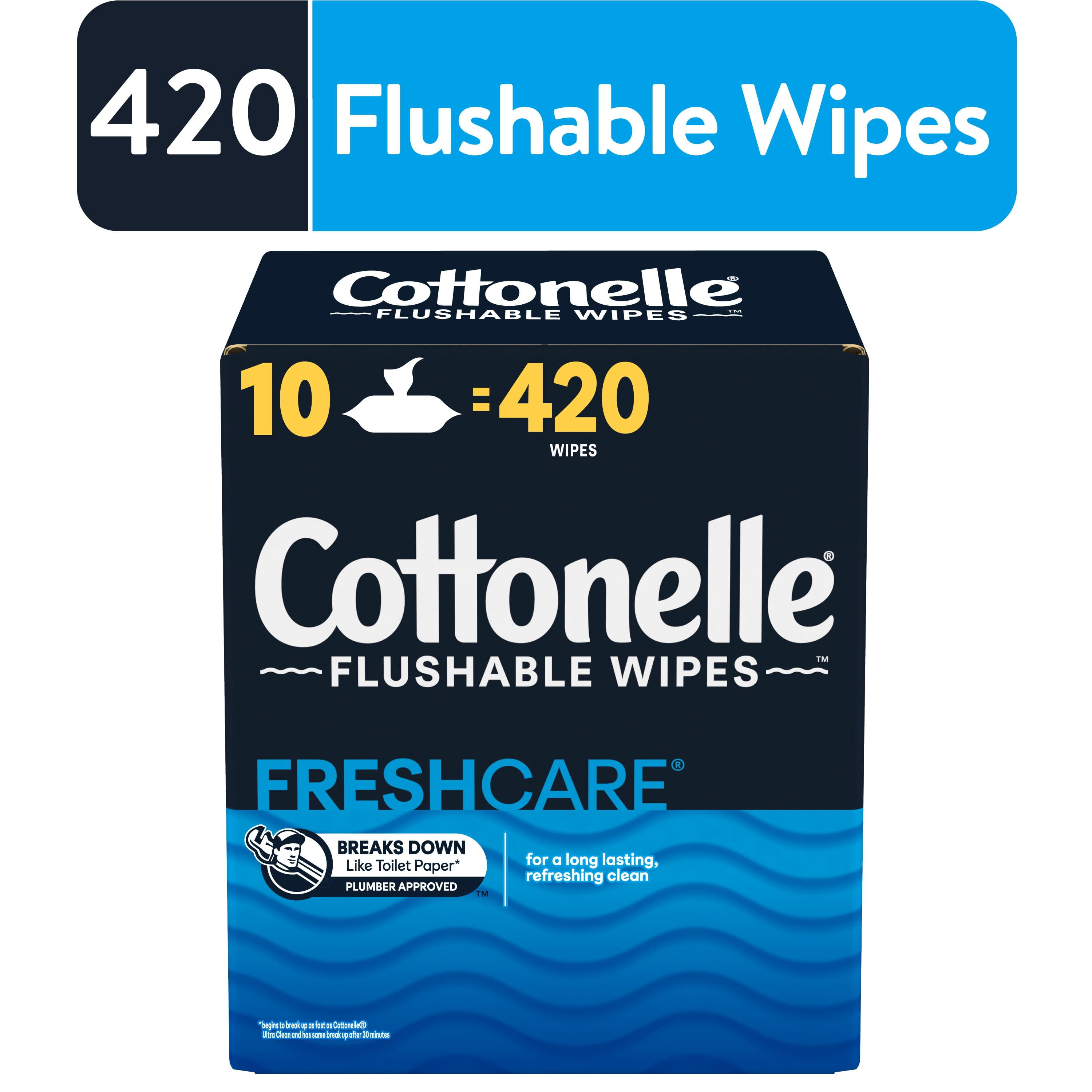 Cottonelle Fresh Care Flushable Wipes, 10 FlipTop Packs, 42 Wipes per