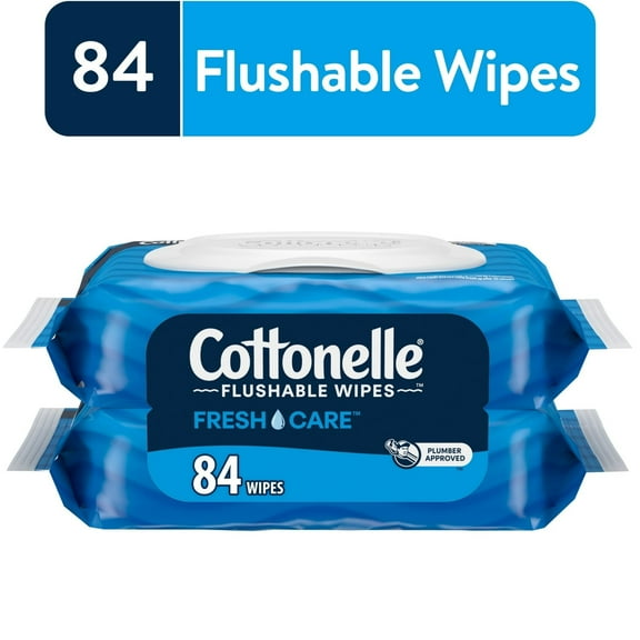 Cottonelle Fresh Care Flushable Wipes, 2 Flip-Top Packs