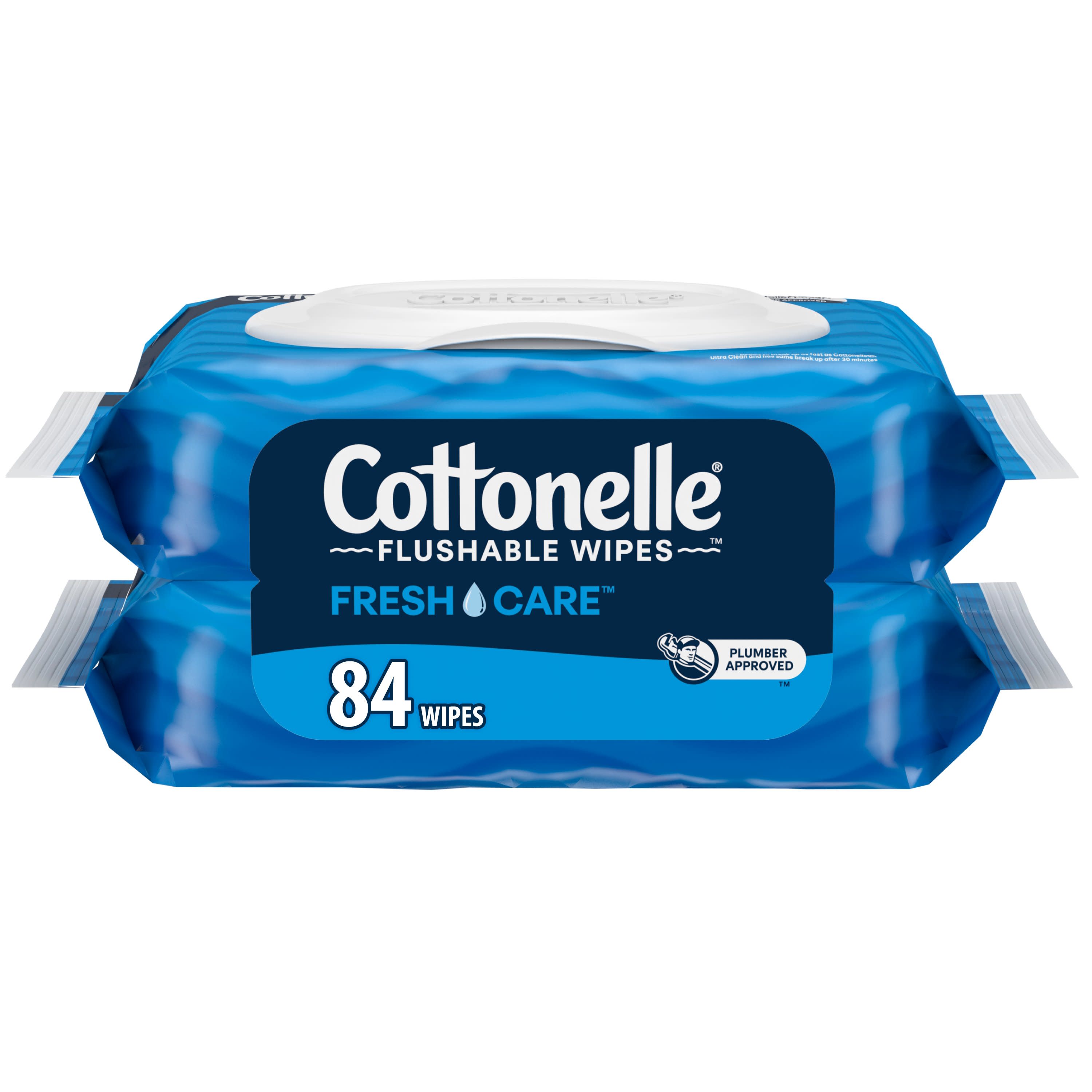 Cottonelle Fresh Care Flushable Wipes, 2 Flip-Top Packs - image 1 of 11