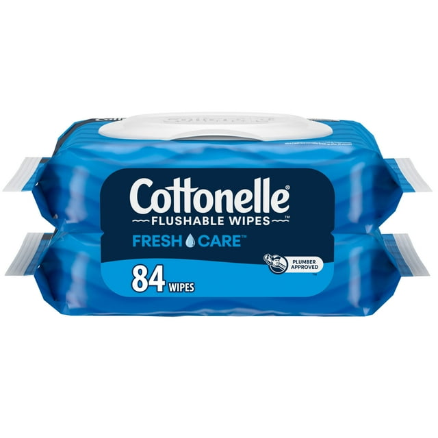 Cottonelle Fresh Care Flushable Wipes, 2 Flip-Top Packs