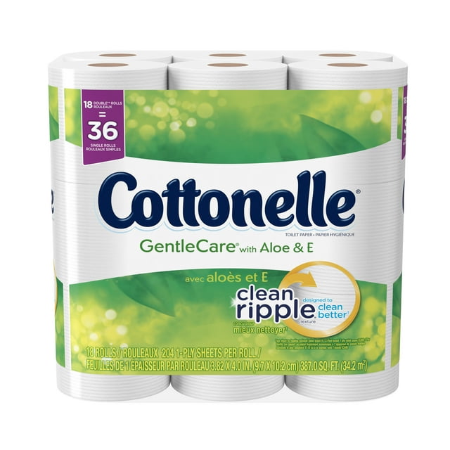 Cottonelle Gentle Care Toilet Paper, 18 Double Rolls