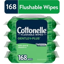Cottonelle Gentle Plus Flushable Wipes, 4 Flip-Top Packs