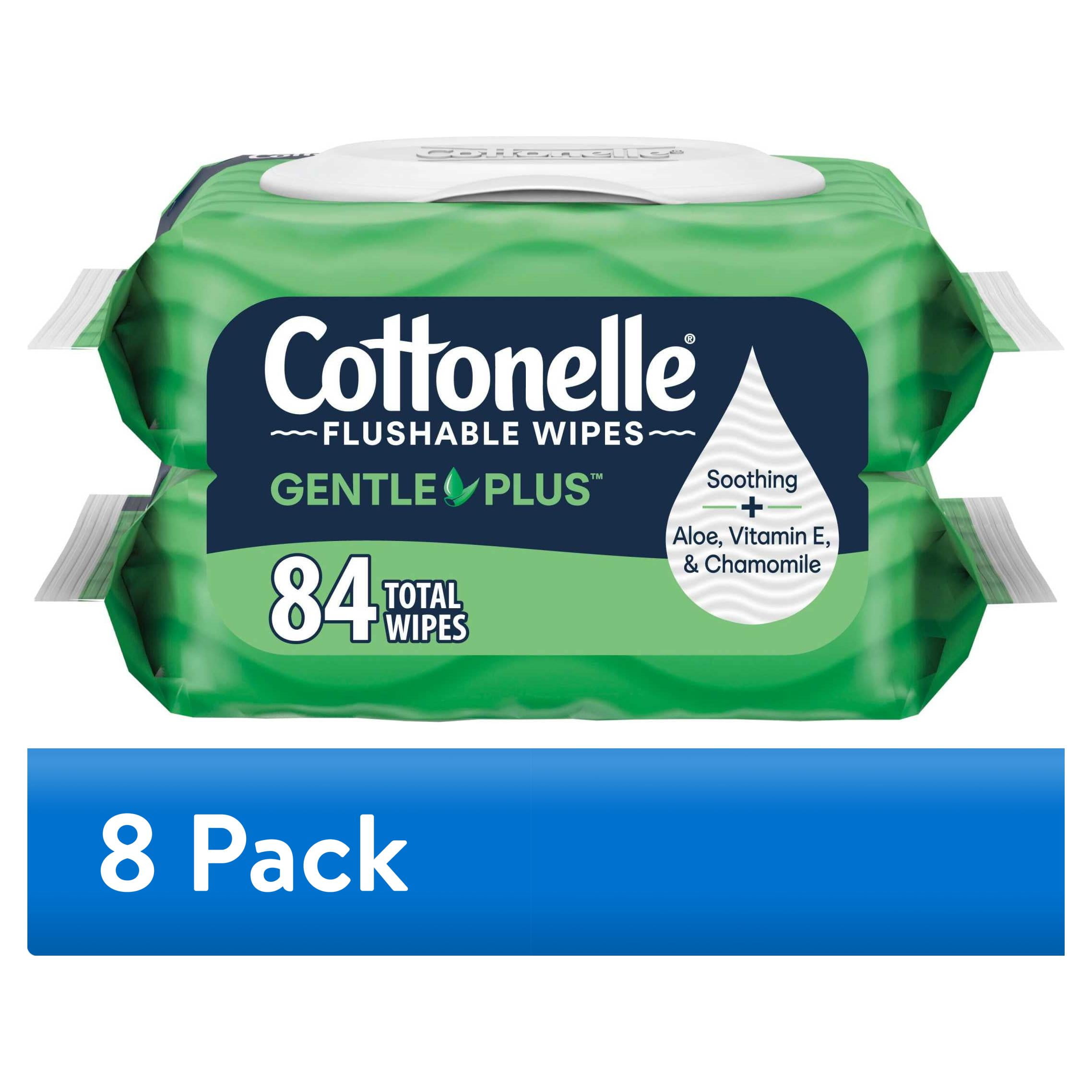 (8 pack) Cottonelle Gentle Plus Flushable Wet Wipes, 2 Flip-Top Packs