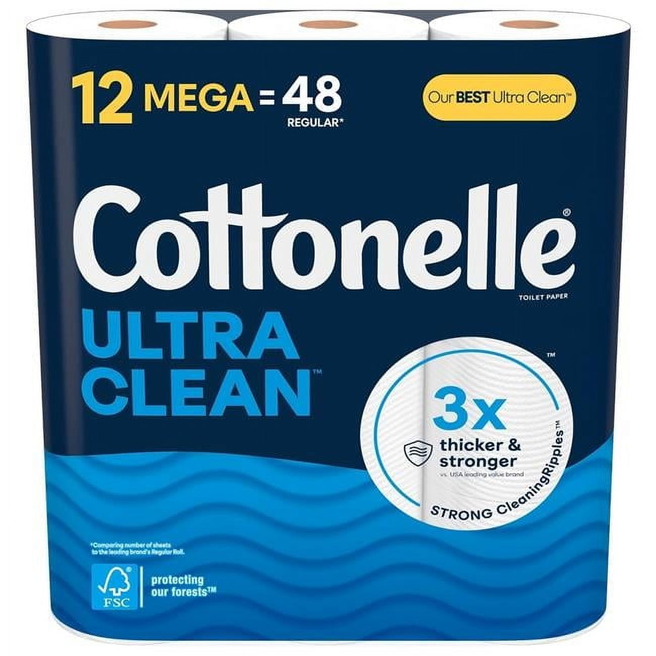 Cottonelle KCC55489CT 1-Ply Clean Standard Toilet Paper - 12 Per Pack - Case of 4
