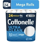 Cottonelle Ultra Clean Toilet Paper, 24 Mega Rolls, 312 Sheets per Roll 7,488 Total