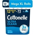 thumbnail image 1 of Cottonelle Ultra Clean Toilet Paper, Strong Toilet Tissue, 12 Mega XL Rolls, 1 of 8