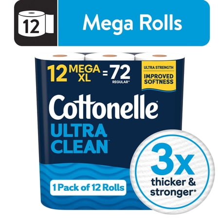 Cottonelle Ultra Clean Toilet Paper, 12 Mega XL Rolls