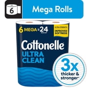 Cottonelle Ultra Clean Toilet Paper, 6 Mega Rolls
