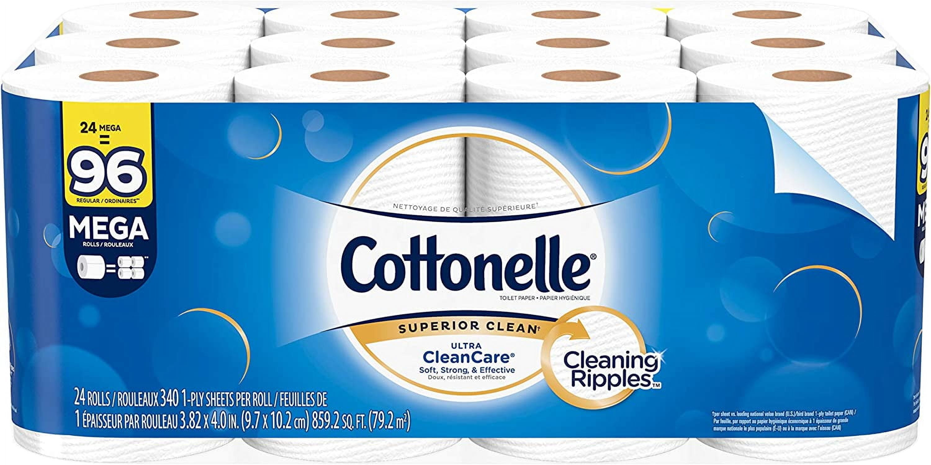Cottonelle Ultra CleanCare Strong Toilet Paper, 24 Mega Rolls