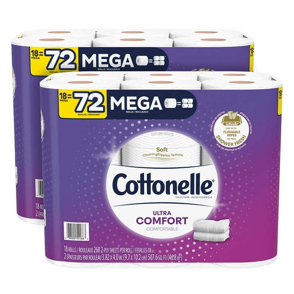 Cottonelle Ultra Comfort Bath Tissue, 2-Ply, 268 Sheets, 36 Rolls